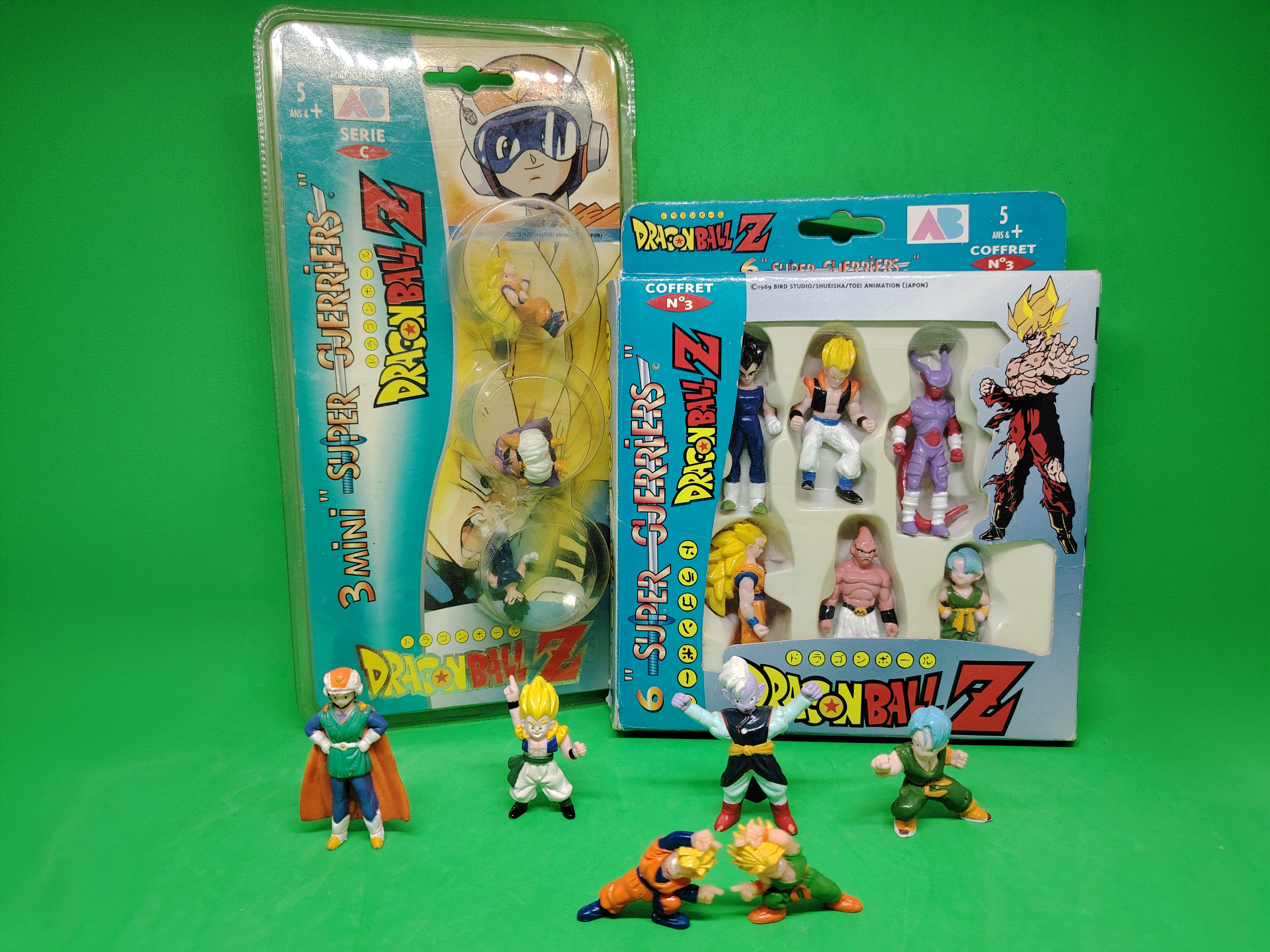 Set of 6 AB Toys Drgon Ball Z figures + Box N°3 + 3 mini Super Guerriers blister (1996)